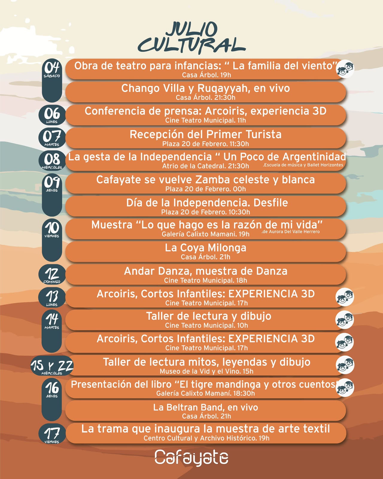 Julio Cultural en Cafayate (4 al 22 de julio)