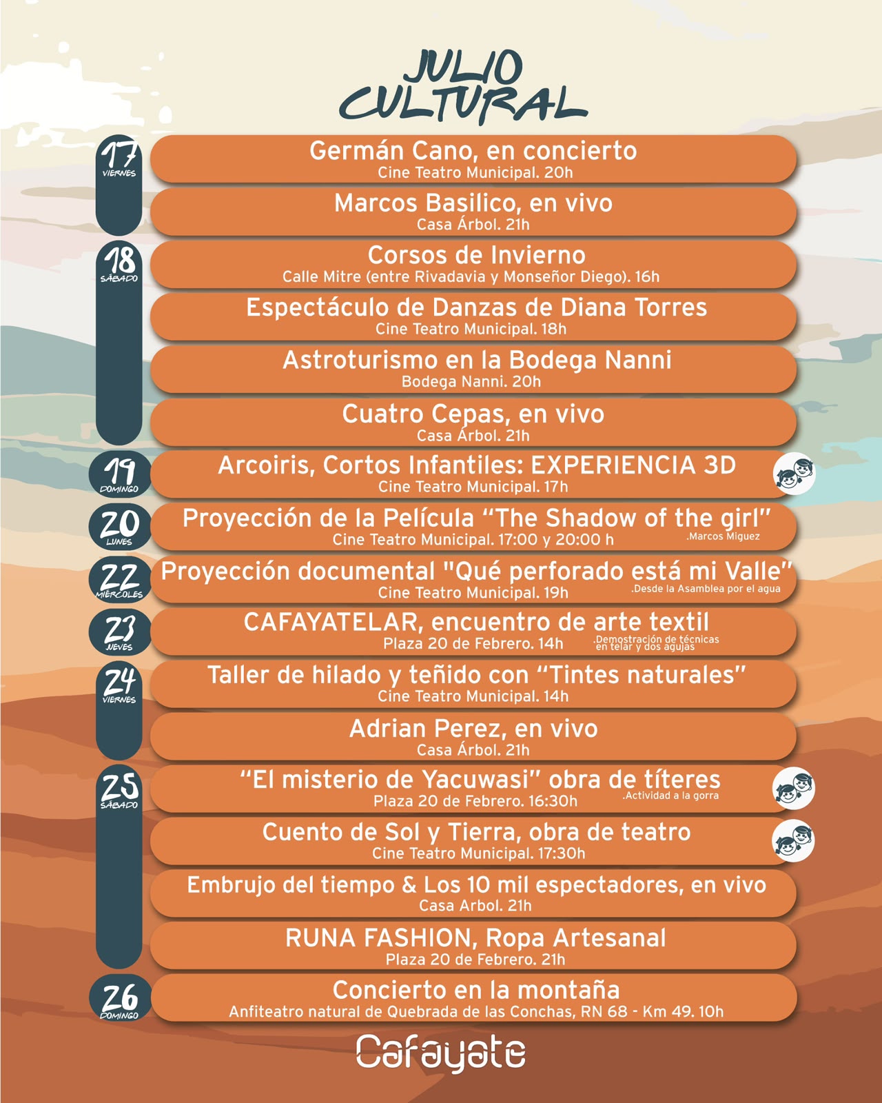 Julio Cultural en Cafayate (17 al 26 de julio)